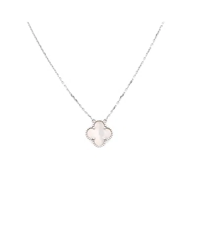 Pre-owned Pre-owned Van Cleef & Arpels  Van Cleef & Arpels Vintage Alhambra Pendant Necklace 18k White Gold And Mother Of Pearl, 1