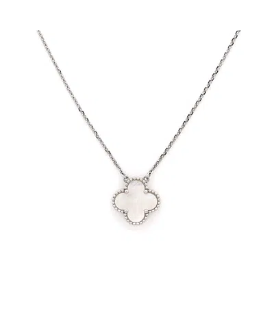 Pre-owned Pre-owned Van Cleef & Arpels  Van Cleef & Arpels Vintage Alhambra Pendant Necklace 18k White Gold And Mother Of Pearl, 1
