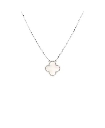 Pre-owned Pre-owned Van Cleef & Arpels  Van Cleef & Arpels Vintage Alhambra Pendant Necklace 18k White Gold And Mother Of Pearl, 1