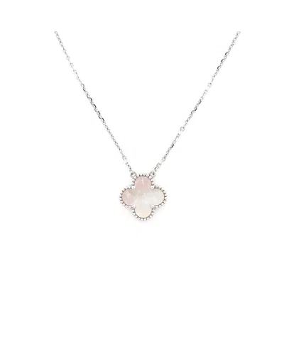Pre-owned Pre-owned Van Cleef & Arpels  Van Cleef & Arpels Vintage Alhambra Pendant Necklace 18k White Gold And Mother Of Pearl, 1