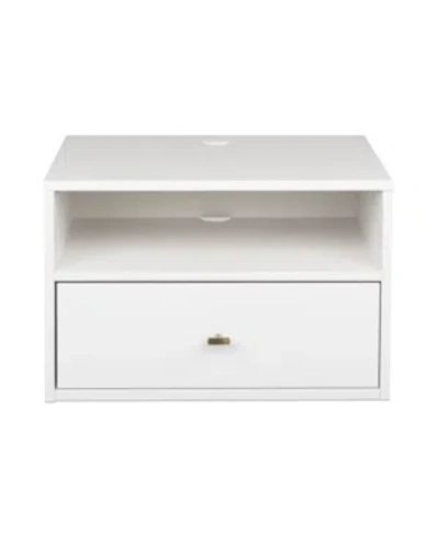 Prepac Floating Nightstand In White