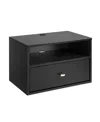 Prepac Floating Nightstand With Open Shelf In Black