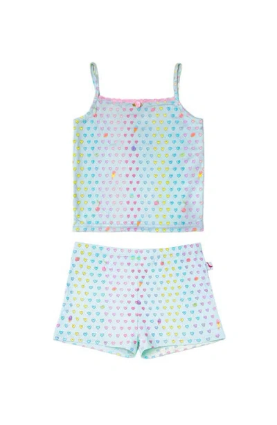 Preppy Goose Kids'  Aqua Heart Print Cami Jersey Pj In Blue