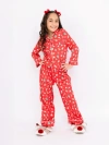 Preppy Goose Christmas Cookie Satin Long Sleeve Pajama Pant Set In Red