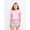 Preppy Goose Daisy Smiles Plush Lounge  Short In Pink