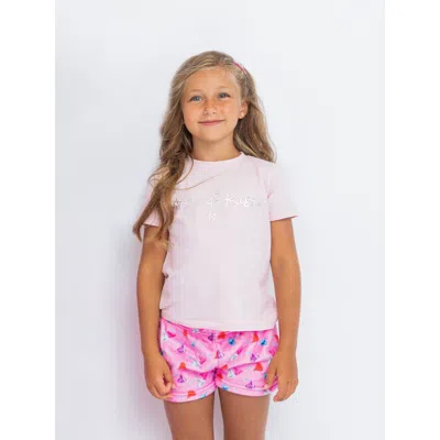 Preppy Goose Kids'  Foil Print Short Sleeve T-shirt In Pink