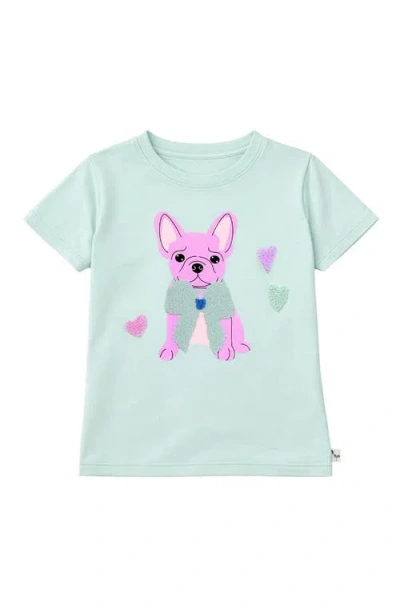 Preppy Goose Kids'  Frenchie Bow Short Sleeve Tee In Green