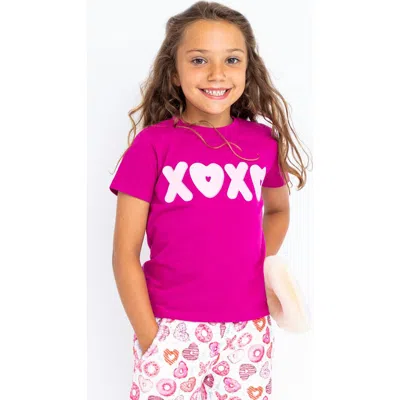 Preppy Goose Kids'  Hugs And Kisses  Short Sleeve T-shirt In Pink