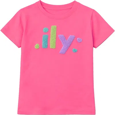 Preppy Goose Kids'  Ily Applique Short Sleeve Tee In Pink