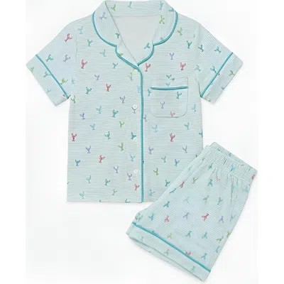 Preppy Goose Kids'  Multicolor Lobster Print Short Sleeve Jersey Pj