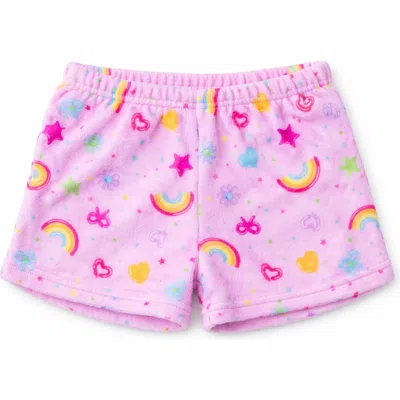 Preppy Goose Kids'  Plush Balloons Print Loungewear Shorts In Purple