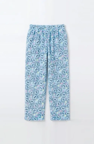 Preppy Goose Kids'  Plush Blue Smiley Loungewear Pant