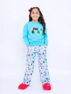 Preppy Goose Plush Christmas Loungewear Pant In Blue
