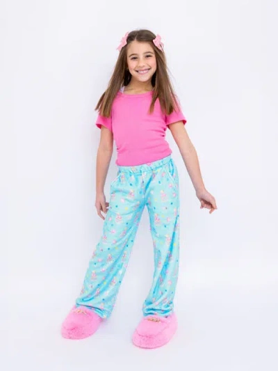 Preppy Goose Kids'  Plush Hanukkah Loungewear Pant In Blue