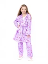 Preppy Goose Plush Holiday Bows Loungewear Robe In Purple