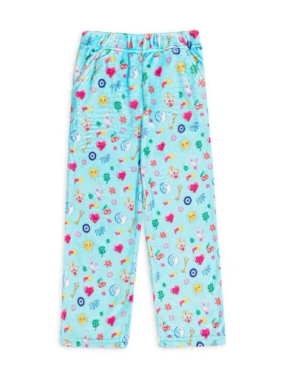 Preppy Goose Kids'  Plush Lucky Charm Loungewear Pant In Blue