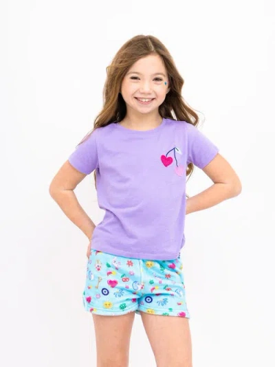 Preppy Goose Kids'  Plush Lucky Charm Loungewear Shorts In Blue