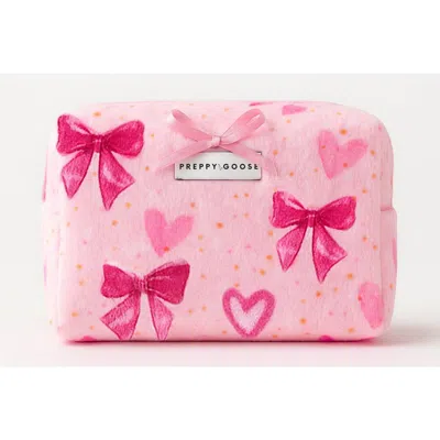 Preppy Goose Kids'  Plush Pouch In Pink