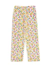 Preppy Goose Plush Retro Smiley Loungewear Pant In Multi