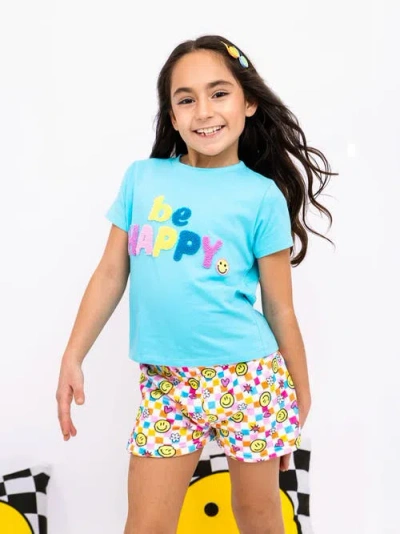 Preppy Goose Kids'  Plush Retro Smiley Loungewear Shorts In Multi