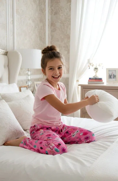 Preppy Goose Kids'  Plush Slumber Party Loungewear Pant In Pink