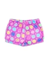 Preppy Goose Plush Smiley Faces Loungewear Shorts In Multi