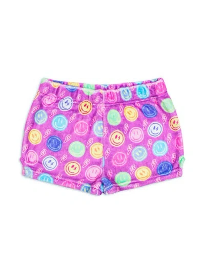 Preppy Goose Kids'  Plush Smiley Faces Loungewear Shorts In Multi