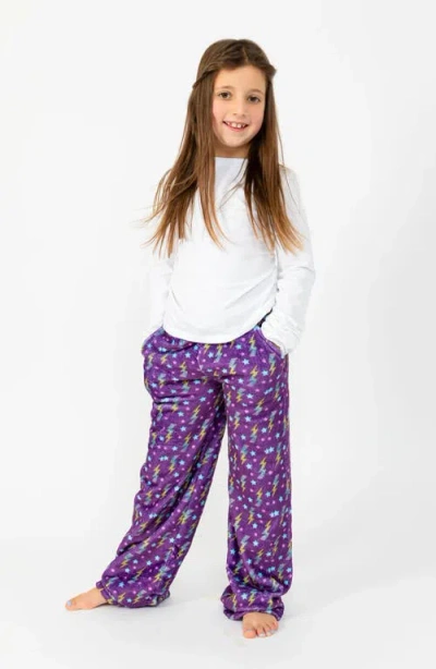 Preppy Goose Kids'  Purple Flash Plush Lounge Pants