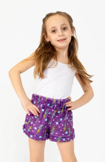 Preppy Goose Kids'  Purple Flash Plush Lounge Shorts