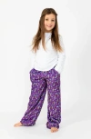 Preppy Goose Purple Flash Plush Lounge Pants In Multi