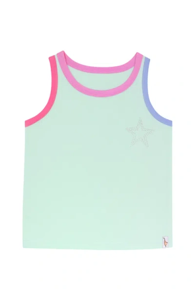 Preppy Goose Kids'  Rhinestone Star Tank Top In Green