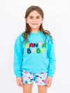 Preppy Goose Santa Baby Applique Sweatshirt In Blue