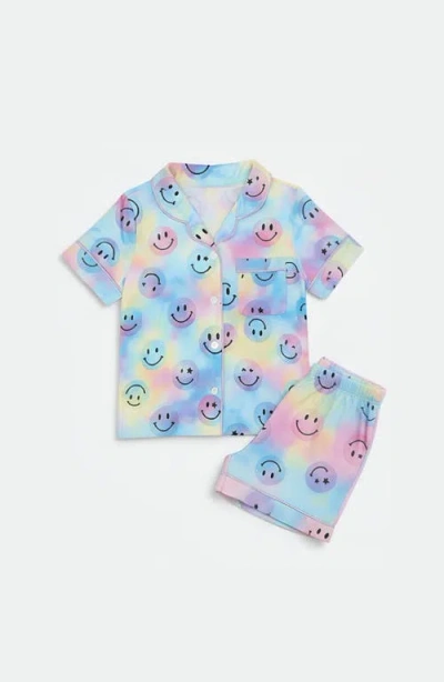 Preppy Goose Kids'  Smiley Face Short Sleeve Jersey Pj In Multi