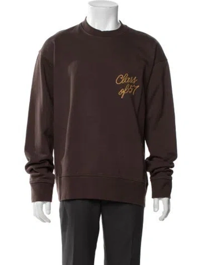 Pre-owned President's Graphic Print Crew Neck Pullover In Brown