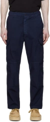 President's Navy Embroidered Cargo Pants In Blue Navy