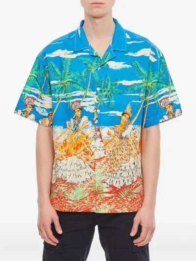 PRESIDENT'S PALM-TREE PRINT SHORT-SLEEVED SHIRT