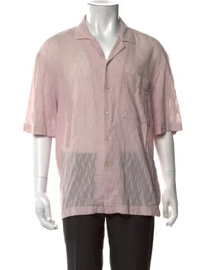 Pre-owned President's Patterned Short Sleeve Shirt In Pink