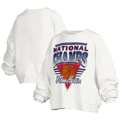 Pressbox Basketball National Champions Trilogy Basketball Janice Oversized Fleece Pullover Sweatshirt In White