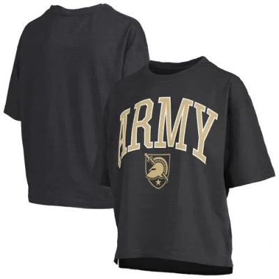 Pressbox Black Army Black Knights Nelson Arch Over Logo Waist Length Oversized Slub T-shirt