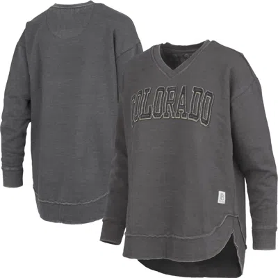 Pressbox Black Colorado Buffaloes Westin Poncho V-neck Pullover Sweatshirt In Multi