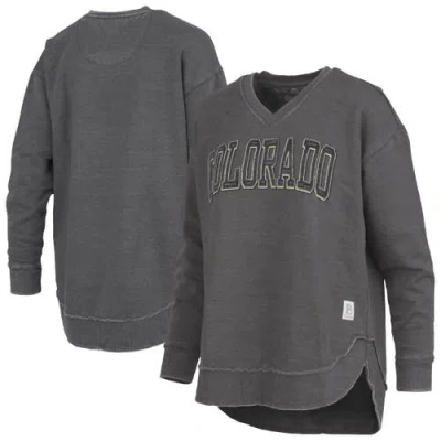 Pressbox Black Colorado Buffaloes Westin Poncho V-neck Pullover Sweatshirt