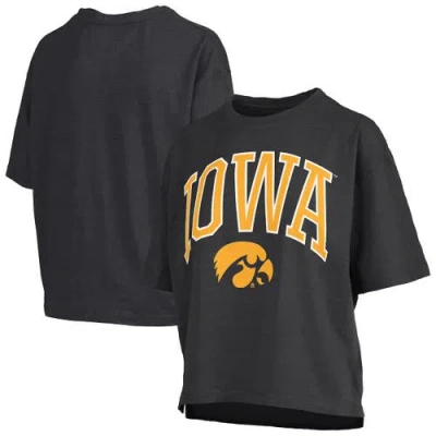 Pressbox Black Iowa Hawkeyes Nelson Arch Over Logo Waist Length Oversized Slub T-shirt
