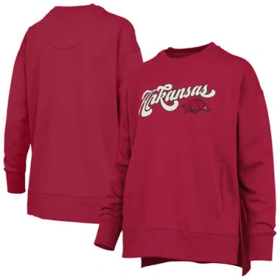 Pressbox Cardinal Arkansas Razorbacks Bonanza Chenille Harper Script Sweatshirt In Multi