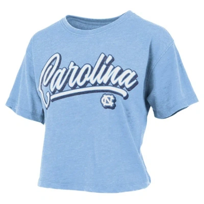 Pressbox Carolina Blue North Carolina Tar Heels Team Script Harlow Vintage Waist Length T-shirt