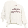 Pressbox Cream Arkansas Razorbacks Chelsea Oversized Pullover Sweatshirt In White