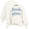 Pressbox Cream Florida Gators Chelsea Oversized Pullover Sweatshirt In White
