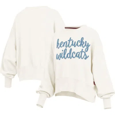Pressbox Cream Kentucky Wildcats Chelsea Oversized Pullover Sweatshirt In White