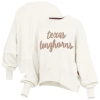 Pressbox Cream Texas Longhorns Chelsea Oversized Pullover Sweatshirt In White