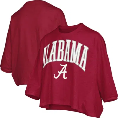 Pressbox Crimson Alabama Crimson Tide Midi Arch Over Logo Oversized T-shirt In Burgundy