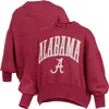 Pressbox Crimson Alabama Crimson Tide Oversized Waist-length Crewneck Sweatshirt In Red